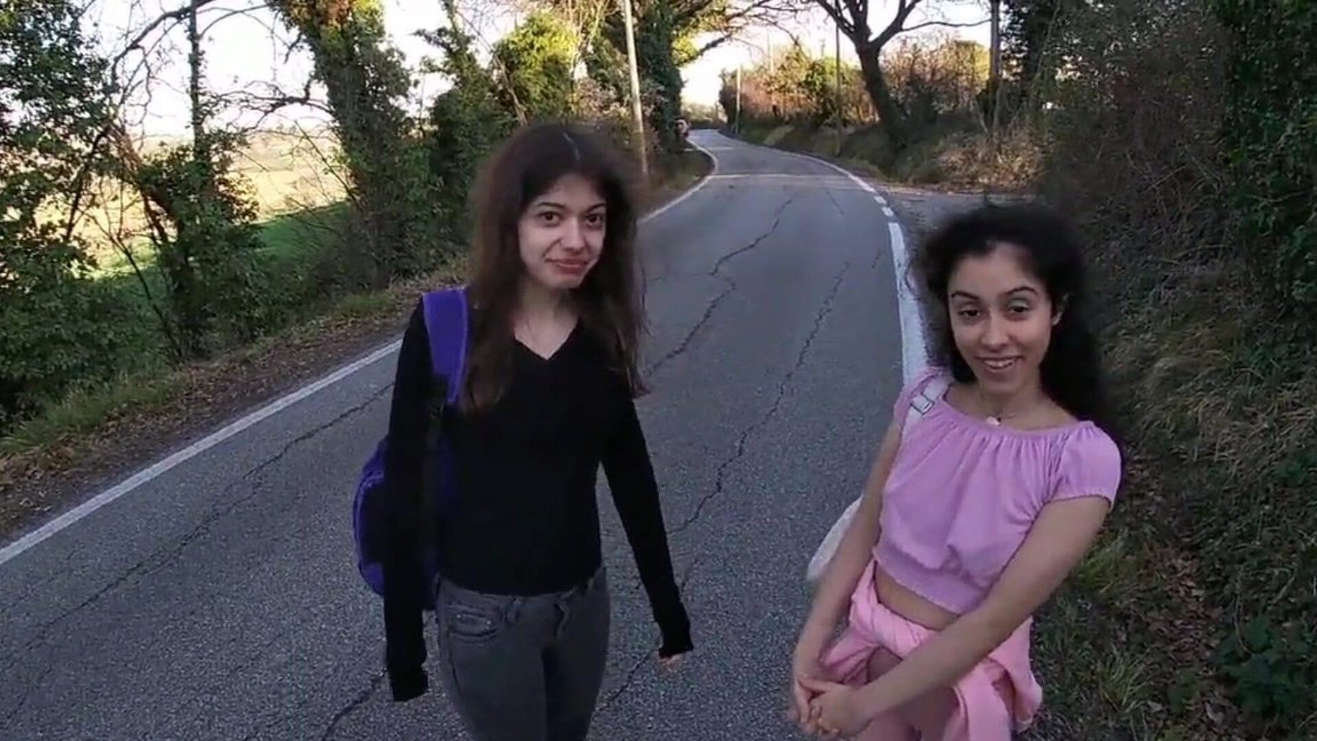 Having Fun with 2 Stranger Teens that come back from School